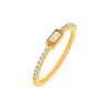 Gold / 6 CZ Opal Baguette Ring - Adina Eden's Jewels