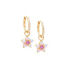 Opal Pavé Opal Flower Huggie Earring - Adina Eden's Jewels