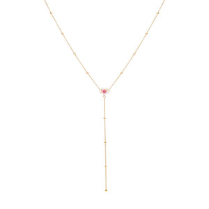 Opal Opal Flower Beaded Chain Lariat - Adina Eden's Jewels