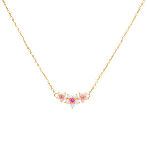 Opal Opal Triple Flower Necklace - Adina Eden's Jewels