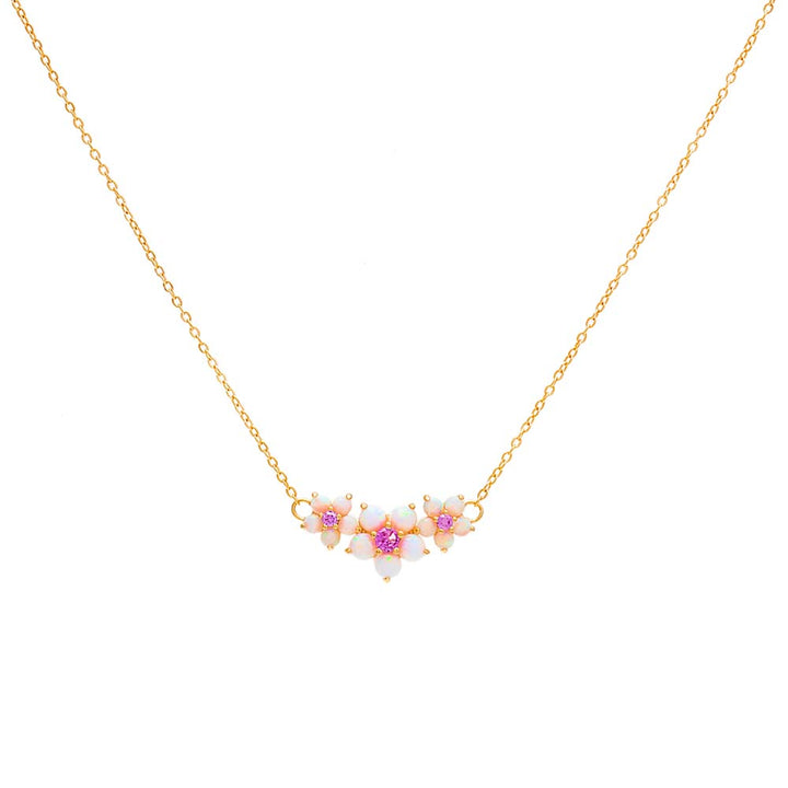 Opal Opal Triple Flower Necklace - Adina Eden's Jewels
