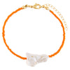 Orange Baroque Pearl Color Beaded Anklet - Adina Eden's Jewels