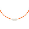 Neon Orange Baroque Pearl Color Beaded Choker - Adina Eden's Jewels