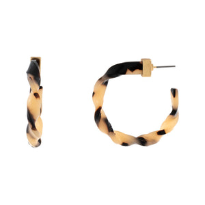 Tortoise Tortoise Hoop Earring - Adina Eden's Jewels