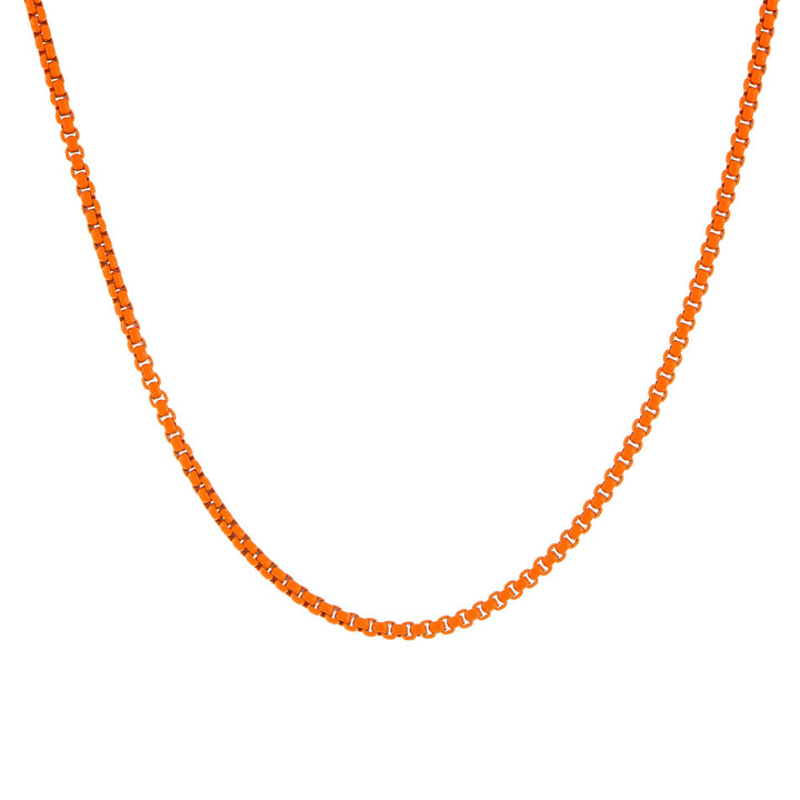 Orange / 3 MM Colored Enamel Rope Chain Necklace - Adina Eden's Jewels