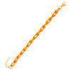 Neon Orange Enamel U Chain Bracelet - Adina Eden's Jewels