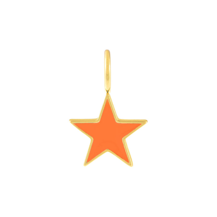 Orange Enamel Star Charm - Adina Eden's Jewels