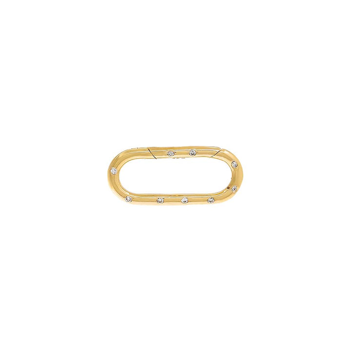 14K Gold Diamond Dotted Paperclip Charm Connector Clasp 14K - Adina Eden's Jewels