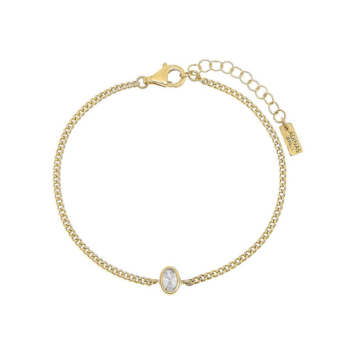 Gold / Oval Oval Bezel Cuban Bracelet - Adina Eden's Jewels