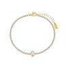 Gold / Oval Oval Bezel Thin Tennis Bracelet - Adina Eden's Jewels