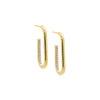 Gold / 25MM Inward Pavé Oval Open Hoop Earring - Adina Eden's Jewels