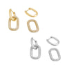  Solid/Pave Open Paperclip Drop Stud Earring - Adina Eden's Jewels