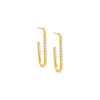 Gold Solid/Pave Thin Large Oval Hoop Earring - Adina Eden's Jewels