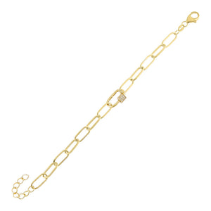 Gold Pavé Mini Toggle Link Bracelet - Adina Eden's Jewels