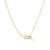 Gold Delicate Pavé Oval Toggle Necklace - Adina Eden's Jewels