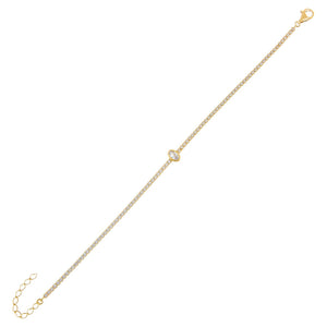 Gold CZ Oval Tennis Bracelet - Adina Eden's Jewels