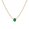 Emerald Green CZ Illusion Oval Tennis Necklace - Adina Eden's Jewels