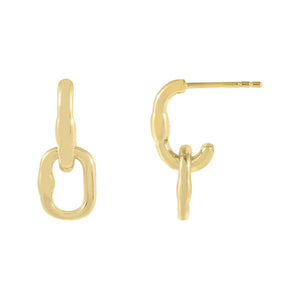 Gold Chunky Link Drop Earring - Adina Eden's Jewels