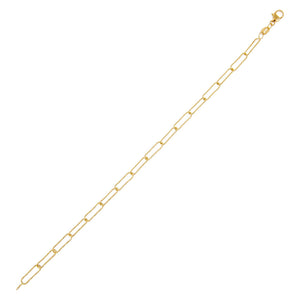 14K Gold Wire Diamond Cut Link Bracelet 14K - Adina Eden's Jewels