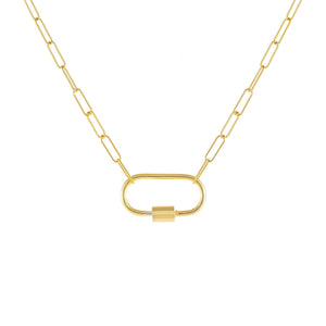 Gold Large Toggle Oval Link Necklace - Adina Eden's Jewels