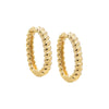 Gold / Pair / 20MM Chunky Beaded Oval Hoop Earring - Adina Eden's Jewels