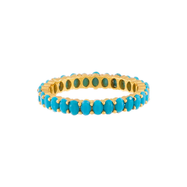  Turquoise Oval Beaded Ring - Adina Eden's Jewels