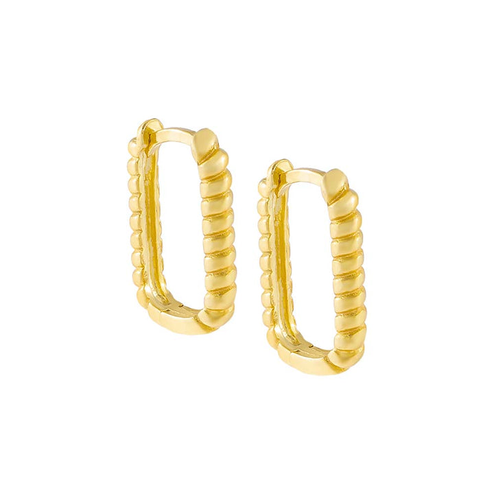Gold Twisted Oval Huggie Earring - Adina Eden's Jewels