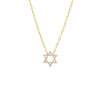 Gold CZ Solitaire X Baguette Star of David Necklace - Adina Eden's Jewels