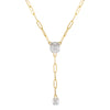 14K Gold Radiant Diamond Paperclip Lariat Necklace 14K - Adina Eden's Jewels