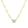 14K Gold Radiant Diamond Paperclip Necklace 14K - Adina Eden's Jewels