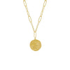 Gold Paperclip Medallion Lariat - Adina Eden's Jewels
