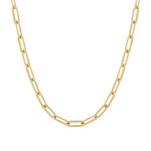 Gold / 14" Paperclip Link Necklace - Adina Eden's Jewels