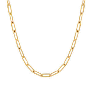 Gold / 16" Large Paperclip Link Necklace - Adina Eden's Jewels