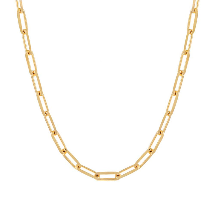 Gold / 16" Large Paperclip Link Necklace - Adina Eden's Jewels
