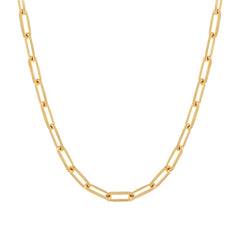 Large Paperclip Link Necklace - Gold / 18