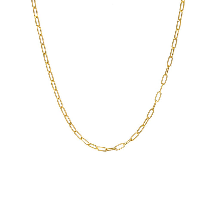 14K Gold / 24" Small Paperclip Necklace 14K - Adina Eden's Jewels