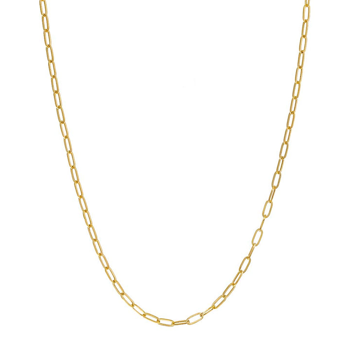 14K Gold / 30" Small Paperclip Necklace 14K - Adina Eden's Jewels