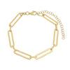 Gold Elongated Paperclip Link Bracelet - Adina Eden's Jewels