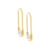 Gold / Pair Pearl Safety Pin Earring - Adina Eden's Jewels