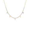 Multi-Color Pastel Dangling Baguettes Tennis Necklace - Adina Eden's Jewels