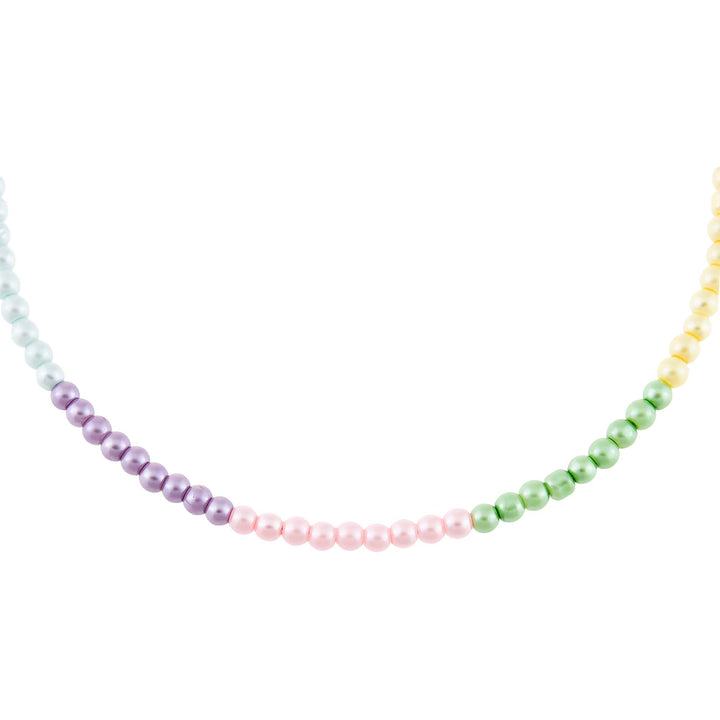 Multi-Color Pastel Metallic Multi Color Bead Necklace - Adina Eden's Jewels