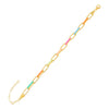 Multi-Color Bright CZ Enamel Link Bracelet - Adina Eden's Jewels