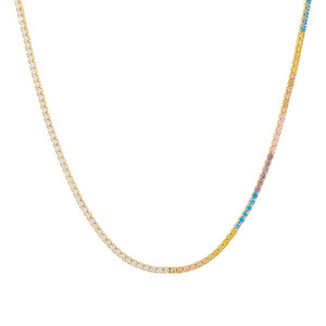 Combo Half Pastel CZ Tennis Choker - Adina Eden's Jewels