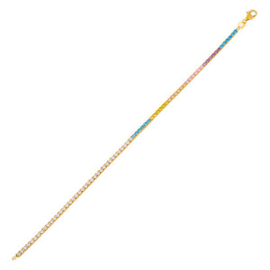 Combo Half Pastel CZ Tennis Bracelet - Adina Eden's Jewels