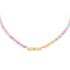Multi-Color Pastel Bead Nameplate Necklace - Adina Eden's Jewels