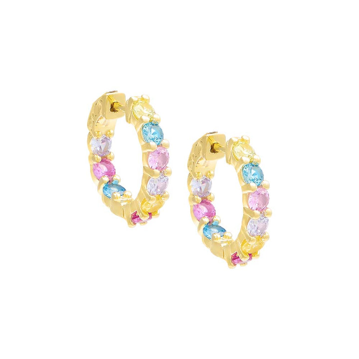 Multi-Color Pastel Round Hoop Earring - Adina Eden's Jewels