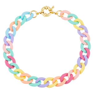 Multi-Color Pastel Chain Link Anklet - Adina Eden's Jewels