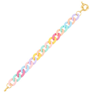 Multi-Color Pastel Chain Link Bracelet - Adina Eden's Jewels