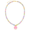  Enamel Smiley Face Pastel Beaded Necklace - Adina Eden's Jewels