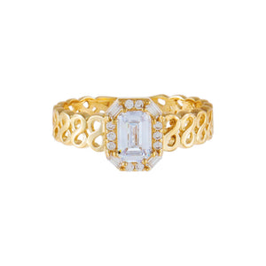  CZ Mini Baguette Ring 14K - Adina Eden's Jewels